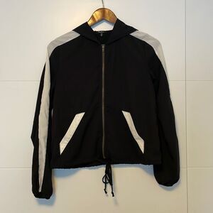 Monteau Thin Black and White Bomber Size Small